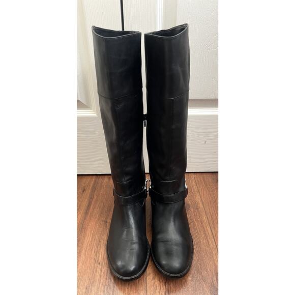 RALPH LAUREN Jacqui Black leather D-Ring Harness Tall Equestrian Boots - Picture 6 of 12